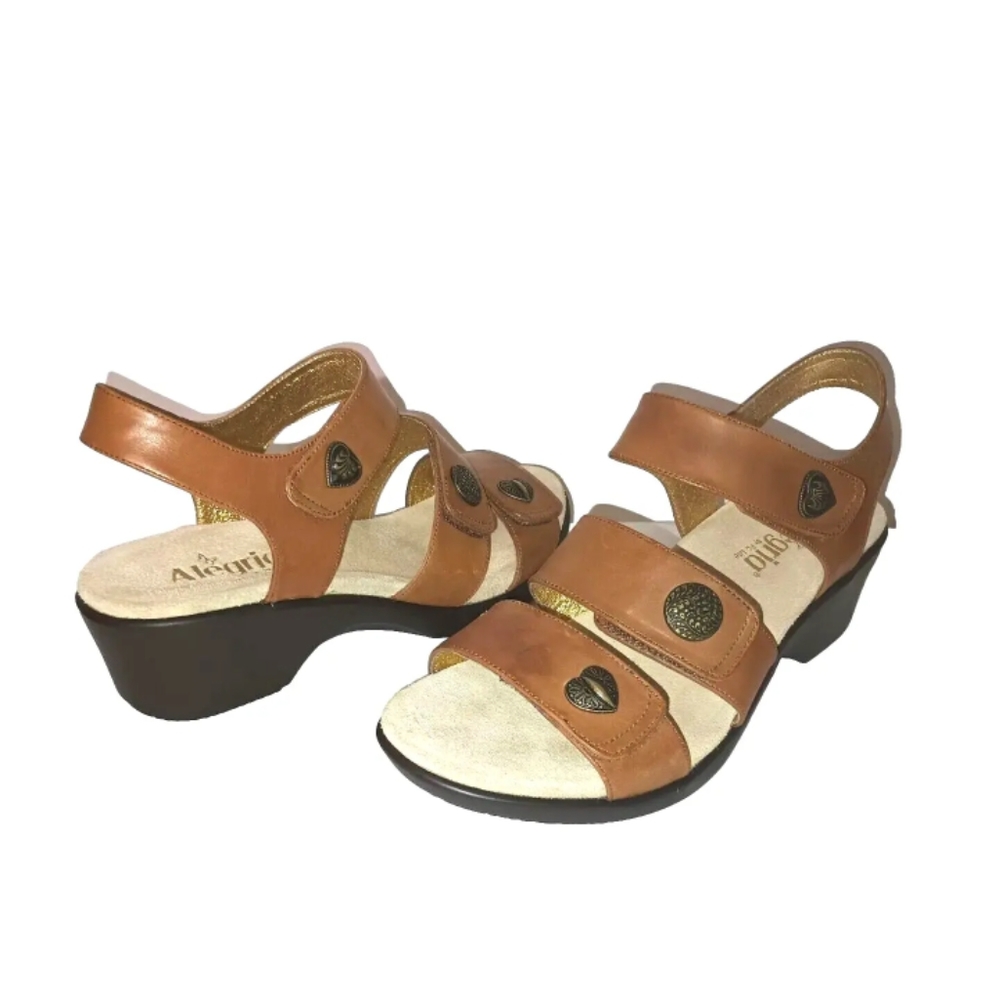 Alegria 42 EU 11.5-12 US Women's Olivia Sandals Cognac Burnish Leather Comfort
